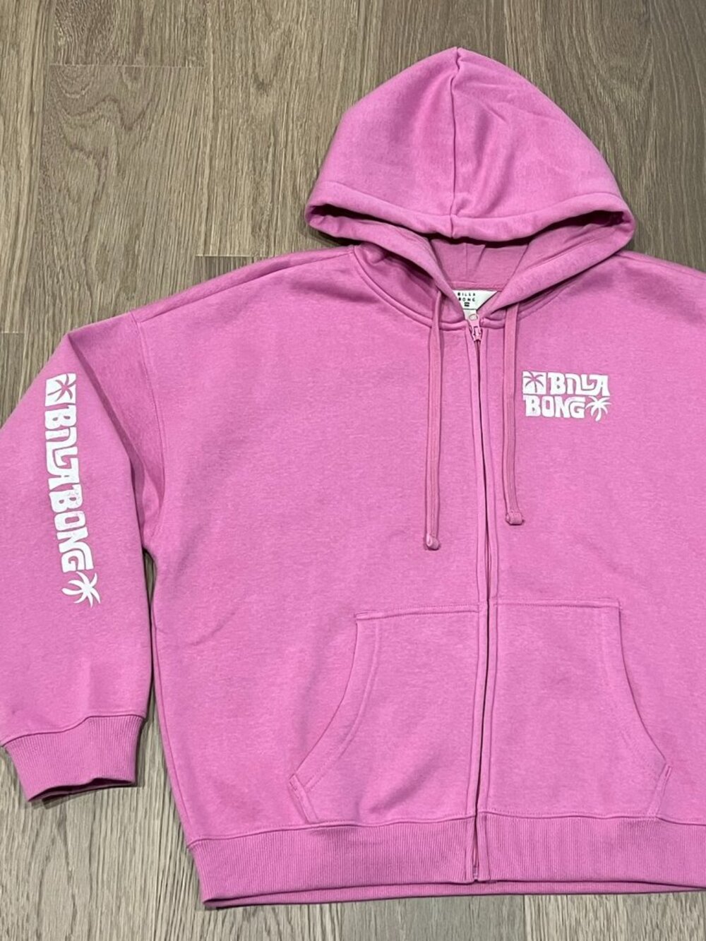 M BILLABONG Pink Zip-up Hoodie Sweatshirt Sweater Top Shirt Womens NWT Surf Y2K